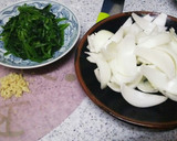 ほうれん草と玉ねぎの卵とじ♪作り方1写真