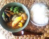 夏野菜たっぷり！ひき肉のスープカレー作り方5写真