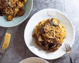 茄子と挽肉のトマトパスタ作り方6写真