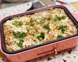 ホットプレートで明太子チーズもんじゃ焼き作り方7写真