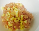 ささ身とじゃが芋とスィートバジルのピカタ作り方1写真