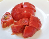 煮て蒸らすだけ♪かぼちゃトマトの夏の煮物作り方1写真