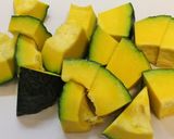 煮て蒸らすだけ♪かぼちゃトマトの夏の煮物作り方2写真