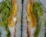 大人のおにぎらず、カラシハムエッグ。作り方3写真