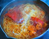 渡り蟹と海老のトマトクリームパスタ作り方10写真