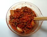 おからこんにゃく麺で「キムチ納豆うどん」作り方1写真