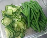 いんげんときゅうりの胡麻和え作り方1写真
