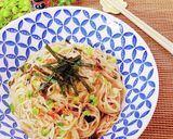 ひとりランチに！塩昆布の釜玉そうめん作り方3写真