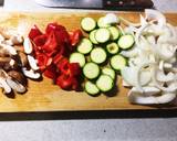ズッキーニと鶏肉のカラフル味噌炒め♪作り方3写真