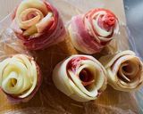 ガッツリ弁当のお花畑！ベーコンポテト作り方3写真