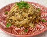 ワンパンで♪なめこのクリーミーパスタ作り方7写真