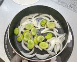 塩茹でそら豆と新玉ねぎのクミン炒め作り方1写真