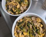 小松菜と豚バラのふわたま中華丼作り方6写真