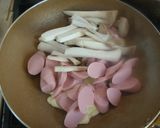 青梗菜と魚肉ソーセージのオイマヨ炒め作り方3写真