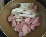 青梗菜と魚肉ソーセージのオイマヨ炒め作り方3写真