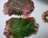 簡単！豚ロースの 大葉ミルフィーユ焼き♪作り方2写真