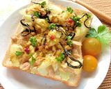 ツナ×セロリの塩昆布カレートースト作り方4写真