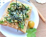 セロリ葉のあっさり和トースト作り方4写真