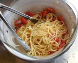 みずみずしい水茄子とトマトの冷製パスタ作り方11写真