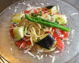 みずみずしい水茄子とトマトの冷製パスタ作り方13写真