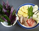 金時草と何でも野菜のホイル蒸し・ポン酢で作り方2写真
