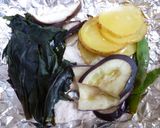 金時草と何でも野菜のホイル蒸し・ポン酢で作り方5写真