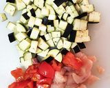 ナスとチキンのトマトクリームリゾット☆作り方1写真
