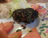 創作　牛肉とニラだけのハンバーグ作り方6写真