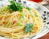 明太子と三つ葉のバターじょうゆスパゲティ作り方9写真