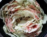 大根おろしでキャベツともやしの豚重ね蒸し作り方3写真