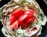 大根おろしでキャベツともやしの豚重ね蒸し作り方4写真