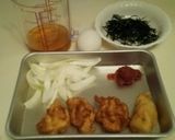 鶏天の親子丼　梅風味作り方2写真