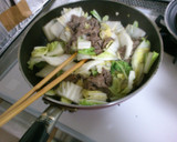 すき焼き風！ 牛肉と 白菜の 和風炒め！作り方4写真