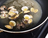あさりの酒蒸しの残り汁で明太あさりパスタ作り方1写真