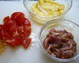 簡単！ウスターポークのトマたま和え作り方1写真