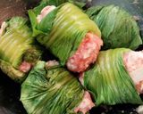 豚挽き肉で♪ロールチンゲンサイ作り方1写真
