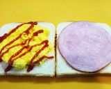 半熟オムレツとハムのサンドイッチ作り方6写真
