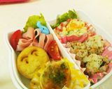 お弁当の一品☆ハムとインゲンのお好み焼き作り方4写真