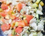 ナスと豚肉の和風トマトソース冷麦作り方6写真