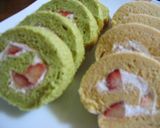 春に✿抹茶&苺ロールケーキ☺☻作り方8写真