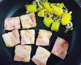 野菜のソースで食べる 厚切りベーコン丼作り方4写真