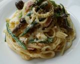 いんげん美味♪きのことベーコンのパスタ作り方8写真