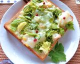 セロリ葉載せて♡ポテサラリメイクトースト作り方5写真