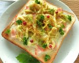セロリ葉×ベーコンのカレー風味トースト作り方5写真
