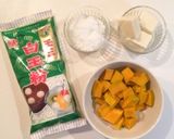 豆腐のお月見団子☆かぼちゃあん作り方1写真
