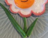 ベビーハムでお花の目玉焼き＊デコごはん作り方9写真