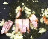 万願寺唐辛子とアンチョビベーコンのパスタ作り方4写真