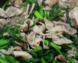 豚こま肉とつるむらさきのオイスター炒め作り方4写真