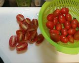 簡単☆プチトマトの塩麹漬物（ごま油）♪作り方1写真