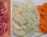 しゃぶしゃぶ肉でハッシュドポーク作り方1写真